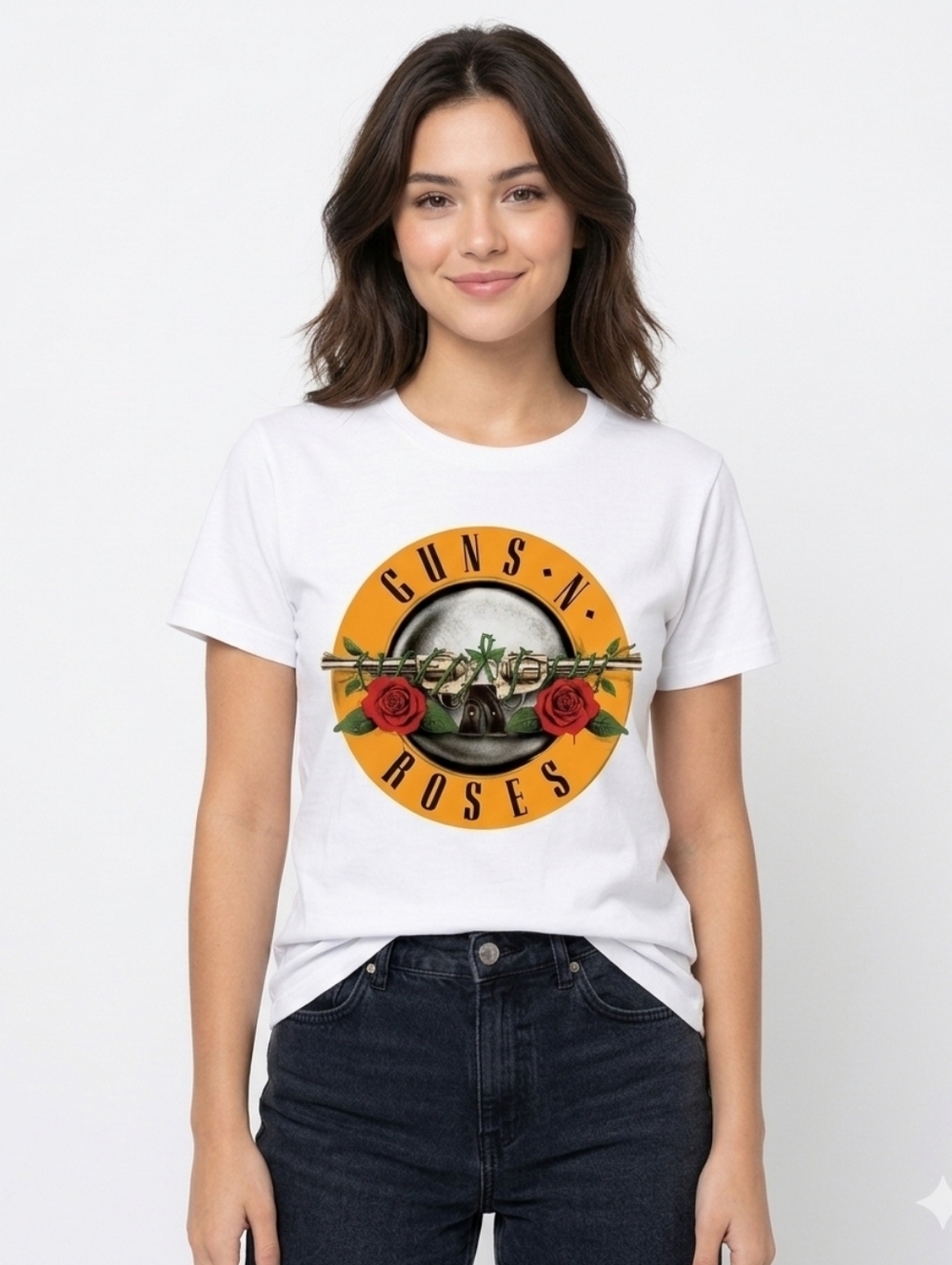 New Gun's N Roses White Graphic  T-Shirt